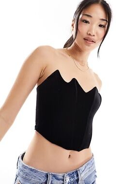 Berksha Velvet Black Corset Top - NWT